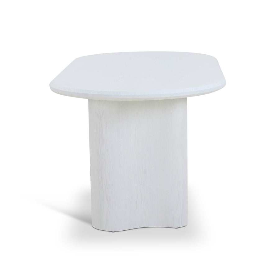 1.8m Oval Dining Table - White - View 3