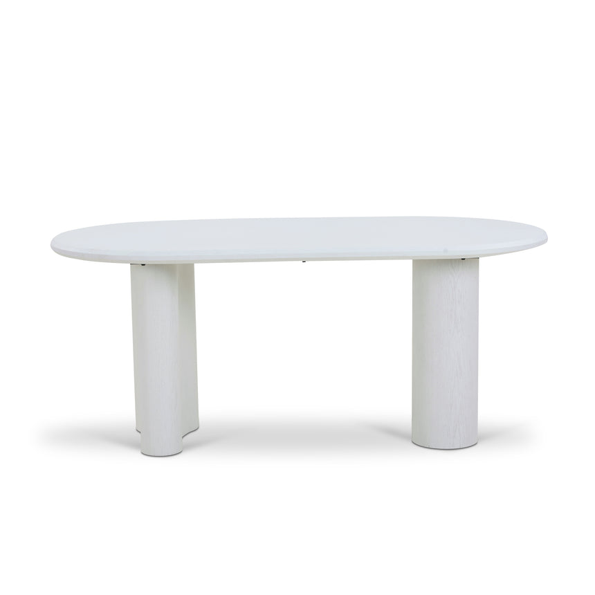 1.8m Oval Dining Table - White - View 4