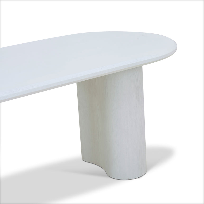 1.8m Oval Dining Table - White - View 6