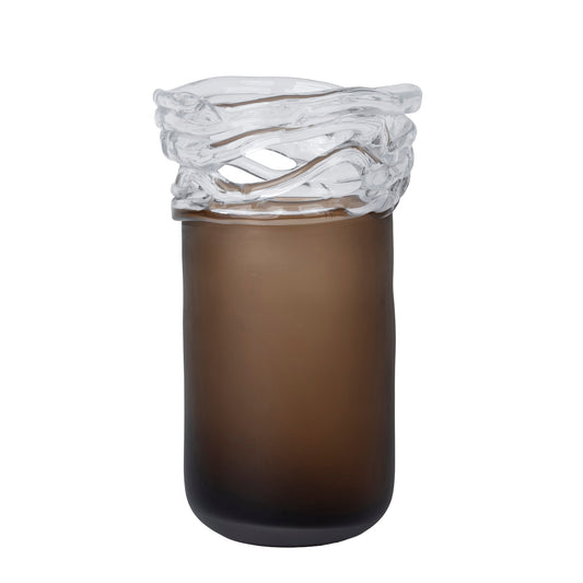Wave Brown Bottom Vase | Brown | Myka Home