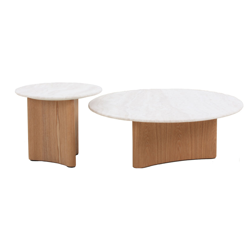 Nested Travertine Coffee Table - Natural - View 4