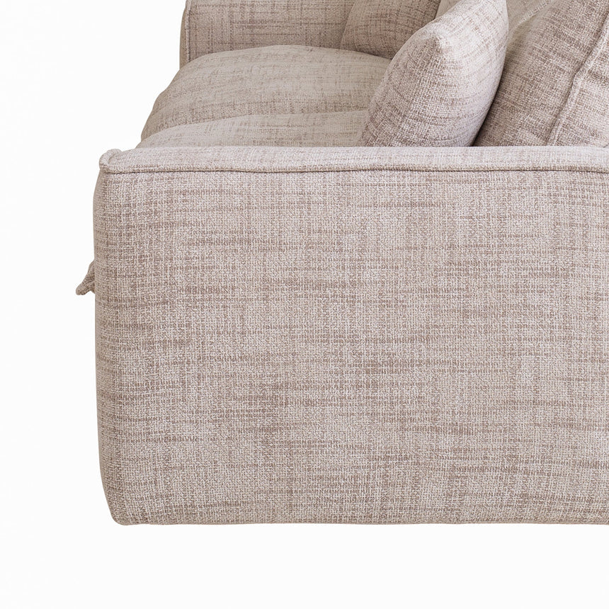 3 Seater Fabric Sofa - Cream - View 9