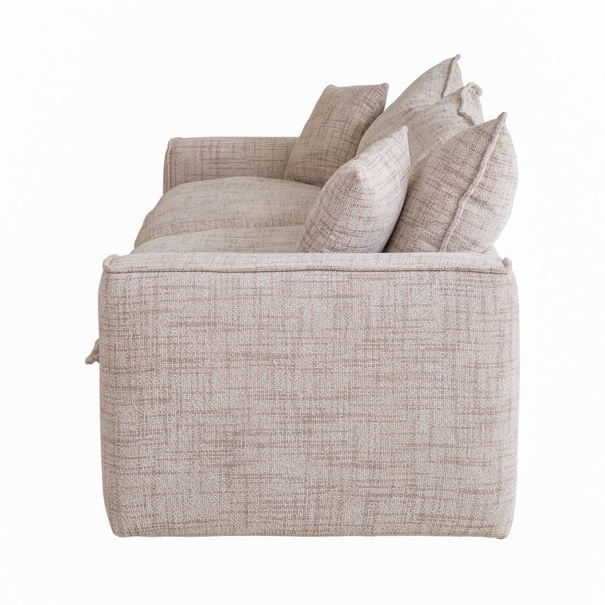 3 Seater Fabric Sofa - Cream - View 3