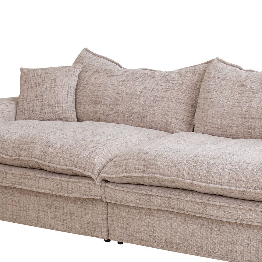 3 Seater Fabric Sofa - Cream - View 10