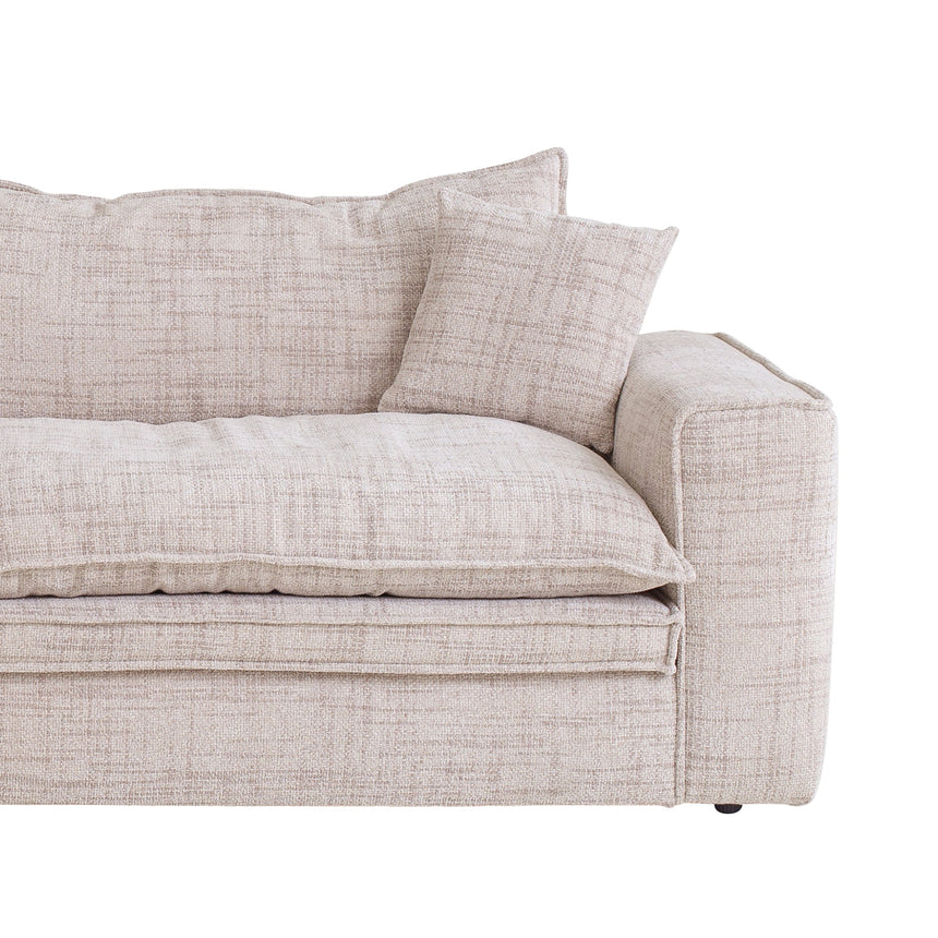 3 Seater Fabric Sofa - Cream - View 6