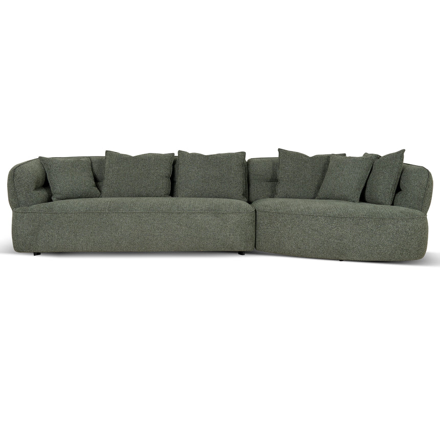 Right Chaise Sofa - Coral Dark Green - View 3