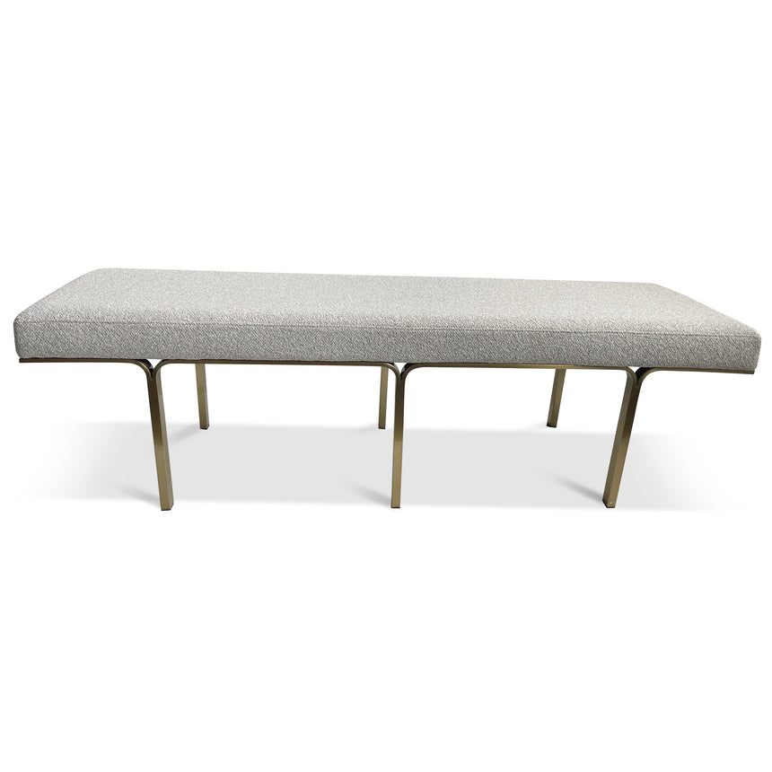 1.5m Brushed Gold Ottoman - Clay Grey - View 2
