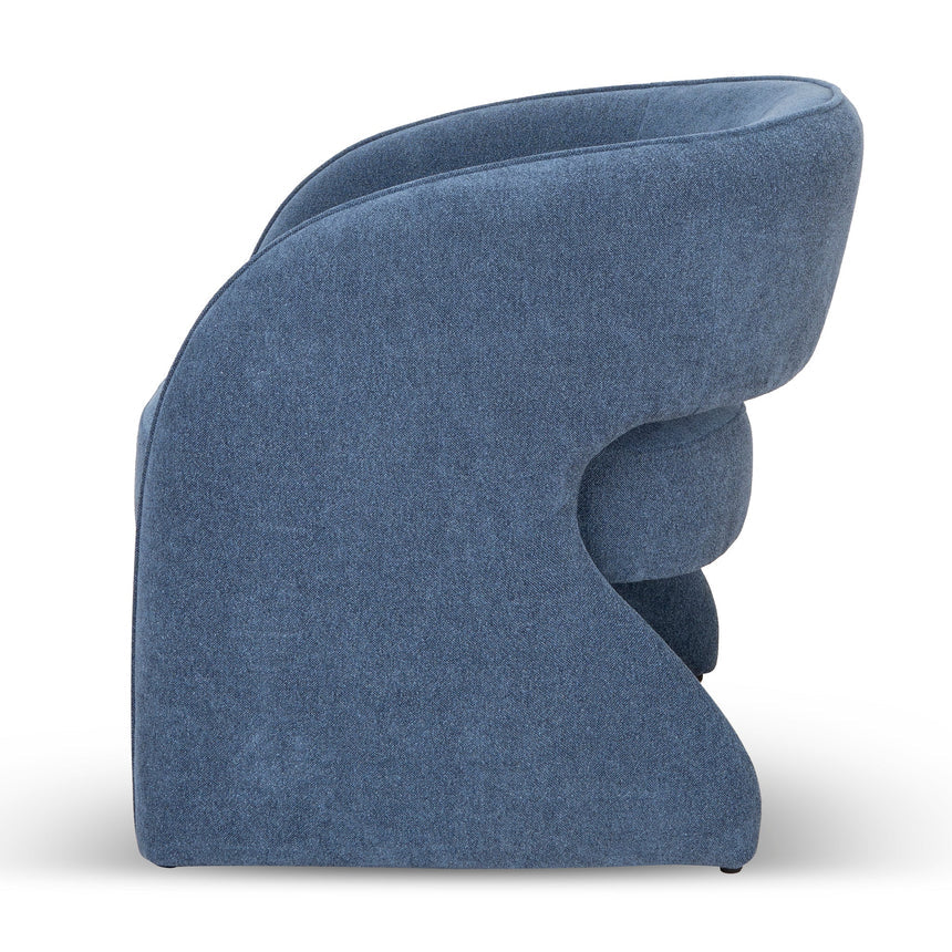 Fabric Armchair - Navy Blue - View 3