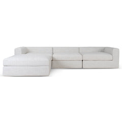 CLC10105-KSO 3 Seater Chaise Sofa - Pebble Beige