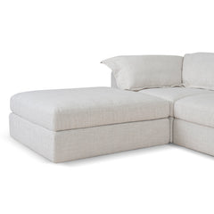 CLC10105-KSO 3 Seater Chaise Sofa - Pebble Beige