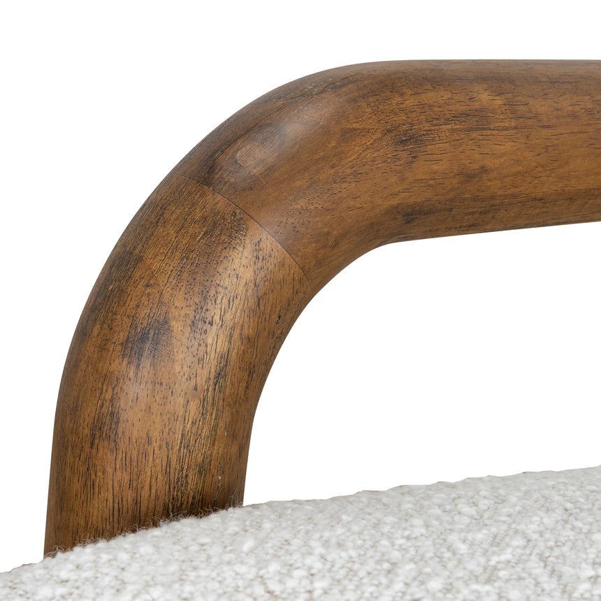 Off White Boucle Armchair - Walnut - View 12