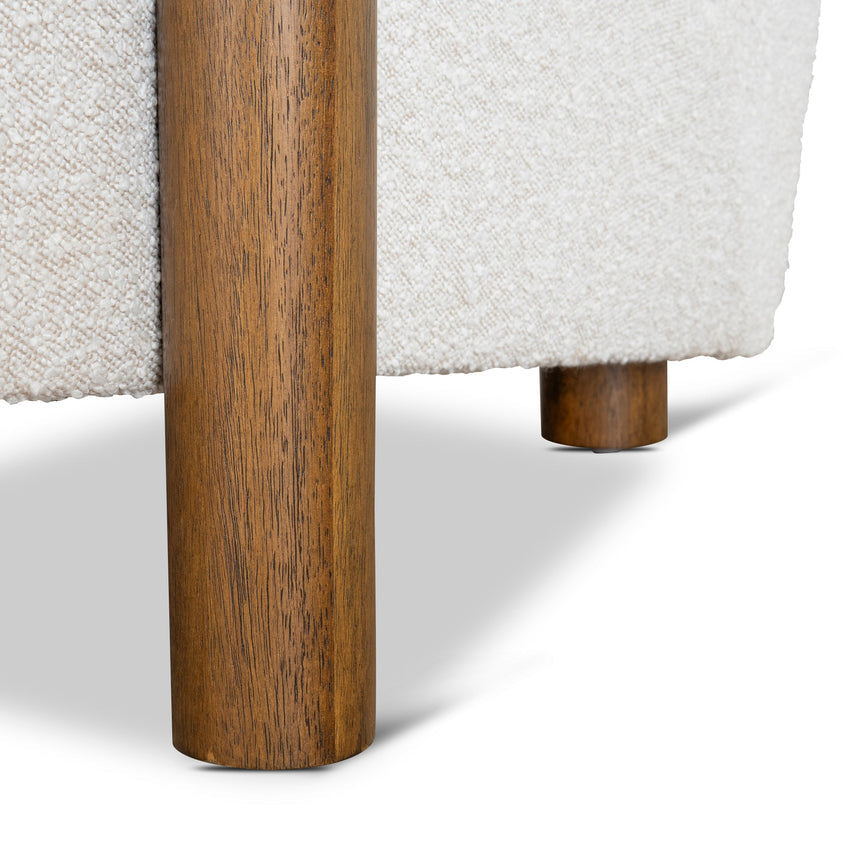 Off White Boucle Armchair - Walnut - View 15