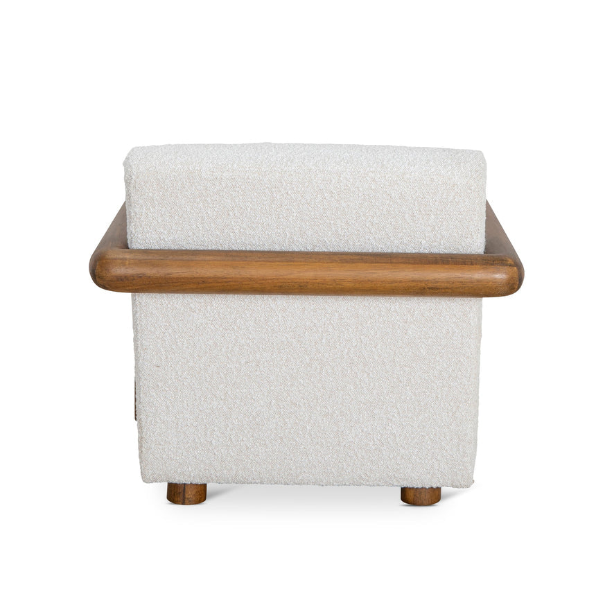 Off White Boucle Armchair - Walnut - View 5