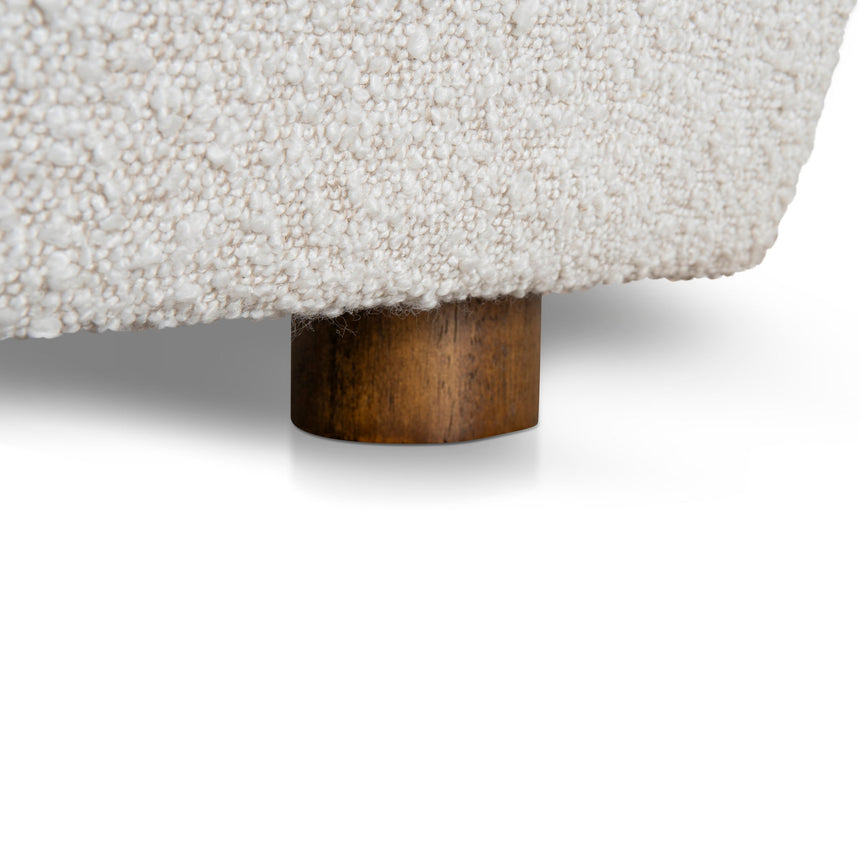 Off White Boucle Armchair - Walnut - View 8