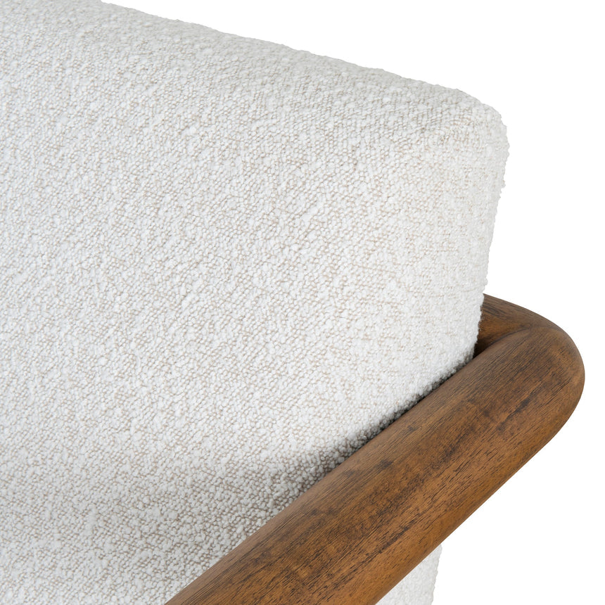 Off White Boucle Armchair - Walnut - View 9