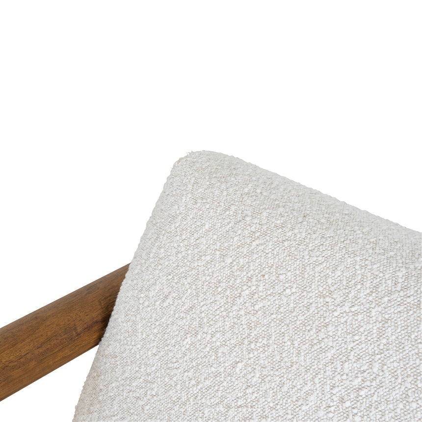Off White Boucle Armchair - Walnut - View 10