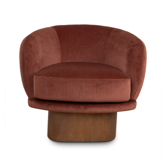 Fabric Swivel Armchair | Burnt Brown | Myka Home