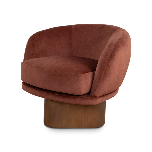 Fabric Swivel Armchair | Burnt Brown | Myka Home