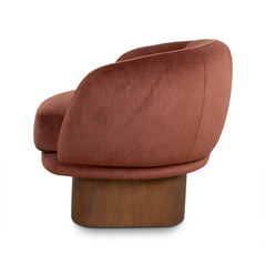 Fabric Swivel Armchair | Burnt Brown | Myka Home