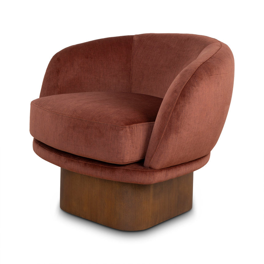 Fabric Swivel Armchair - Rustic Orange - View 6