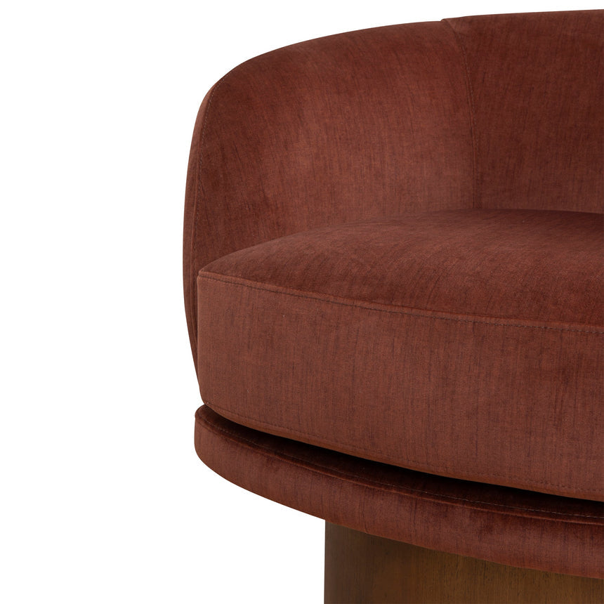 Fabric Swivel Armchair - Rustic Orange - View 7