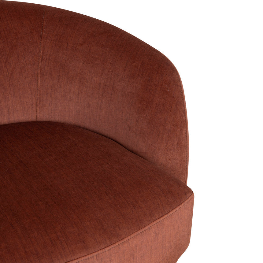 Fabric Swivel Armchair - Rustic Orange - View 8