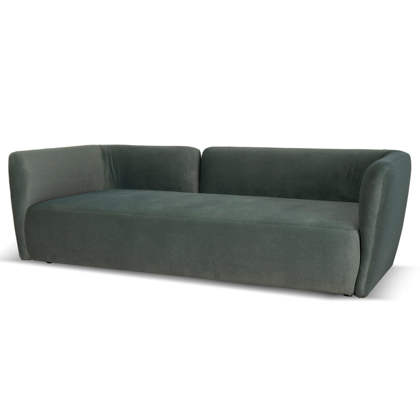 3 Seater Fabric Sofa - Burnt Green - View 3
