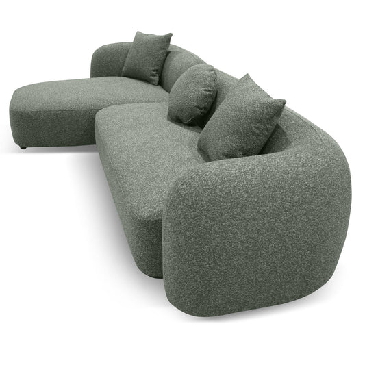 CLC10388-AE 3 Seater Left Chaise Sofa - Amazon Green