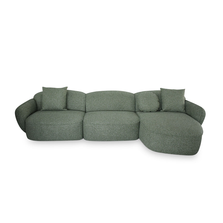 3 Seater Right Chaise Sofa - Amazon Green