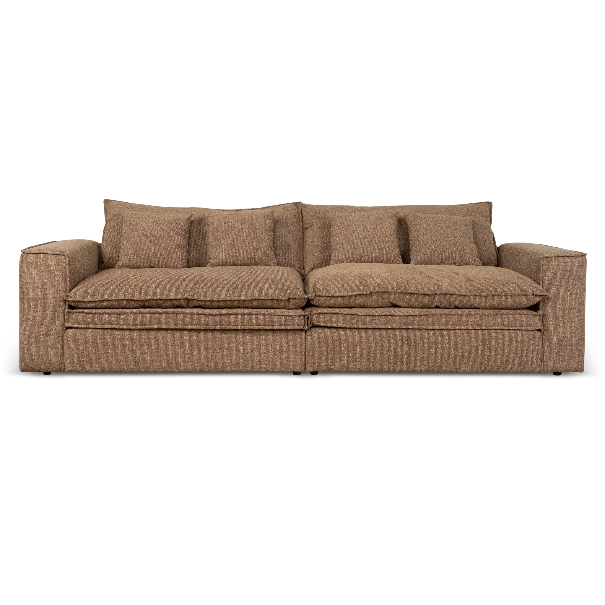3 Seater Fabric Sofa | Almond Brown | Myka Home