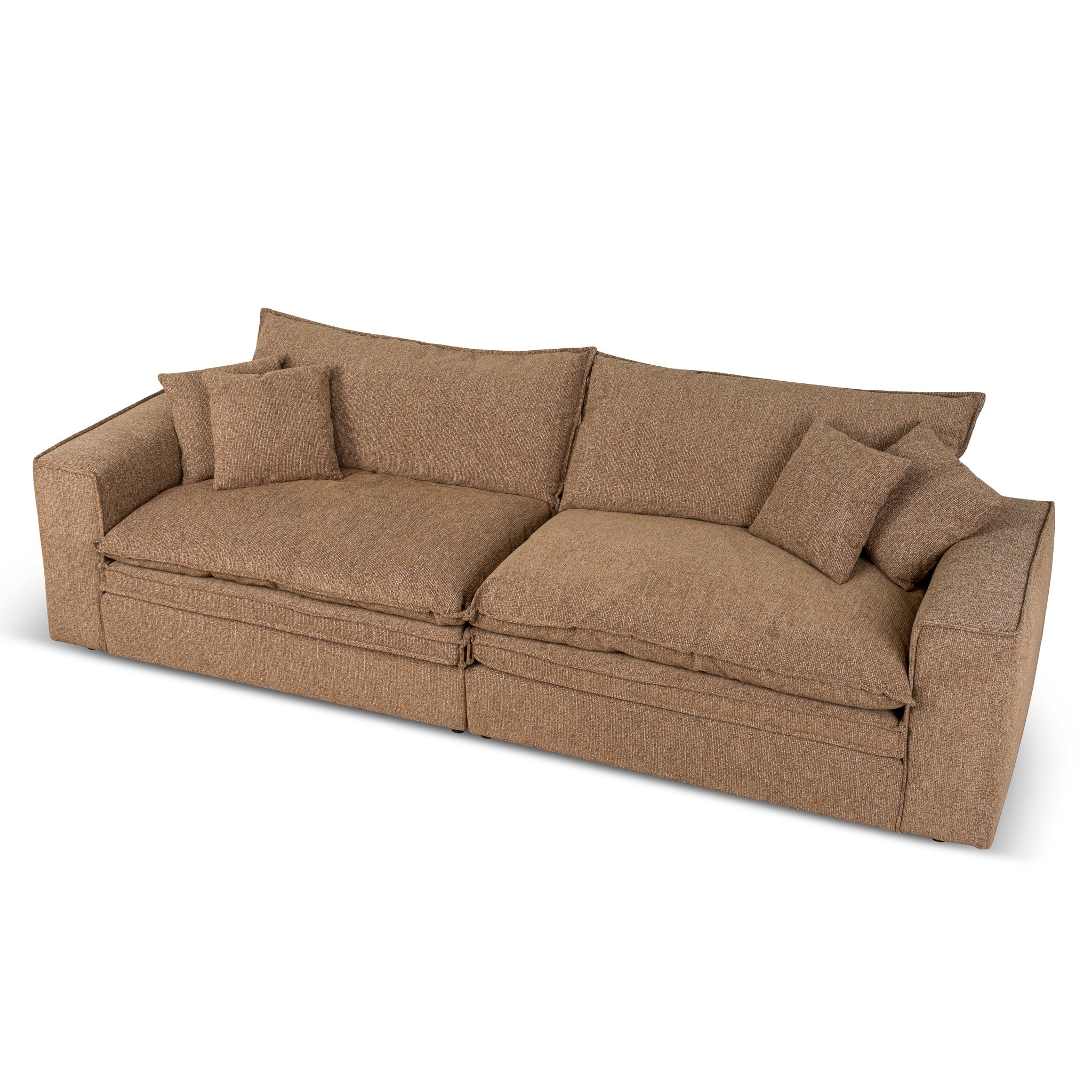 3 Seater Fabric Sofa | Almond Brown | Myka Home