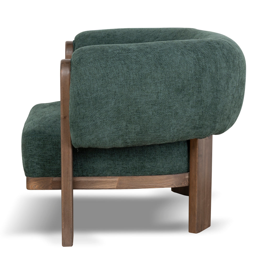 Walnut Armchair | Bush Green | Myka Home