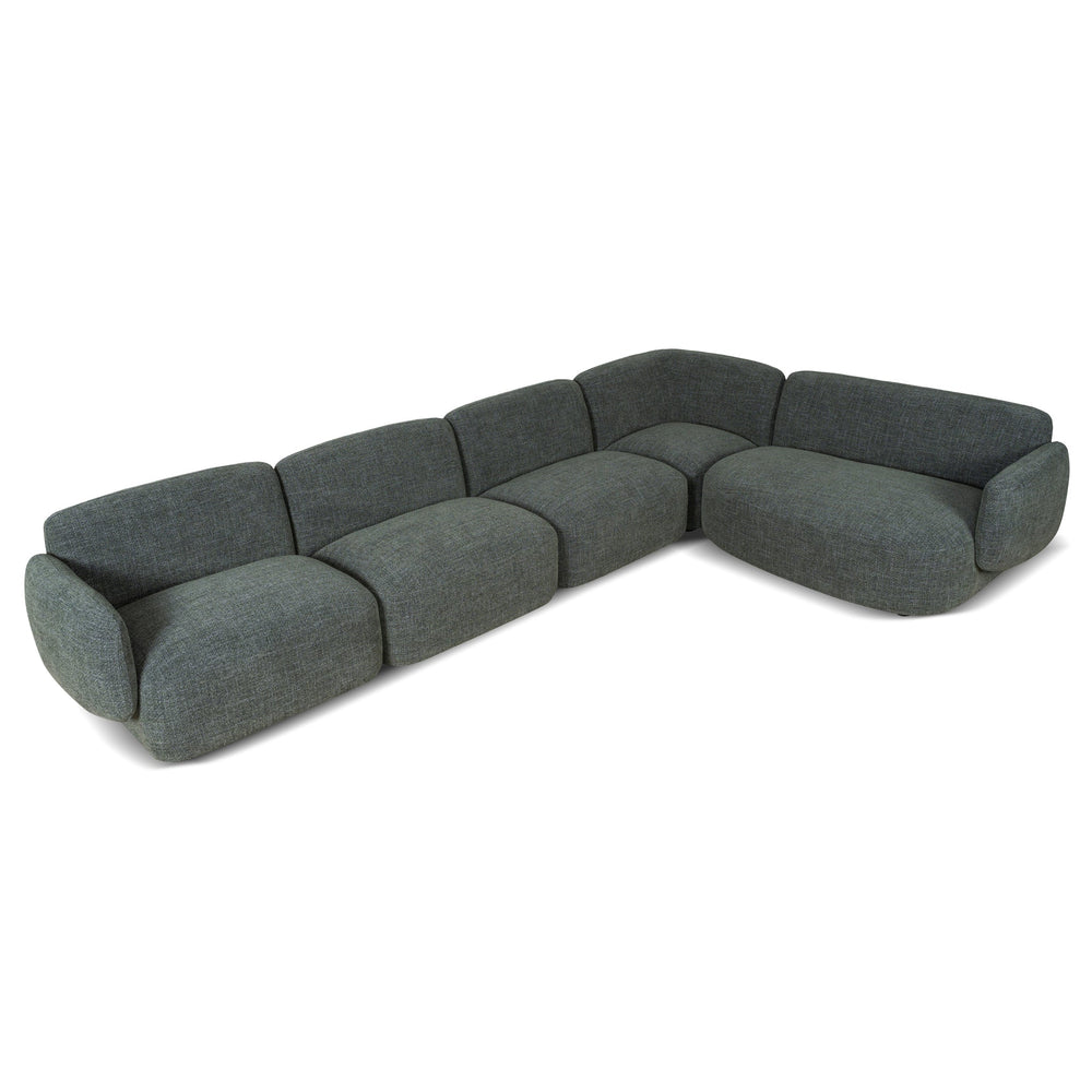 Right Chaise Modular Sofa | Moss Green | Myka Home - View 3