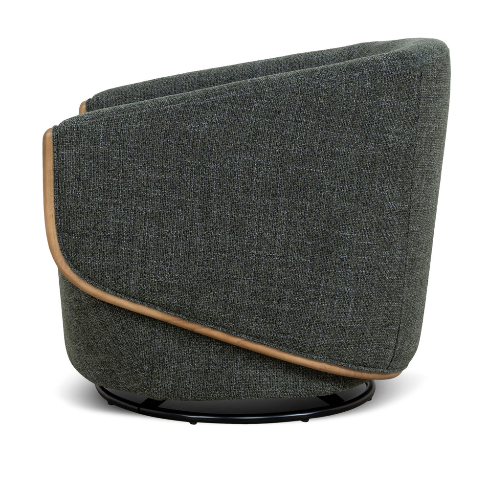 Swivel Armchair | Moss Green | Myka Home - View 3
