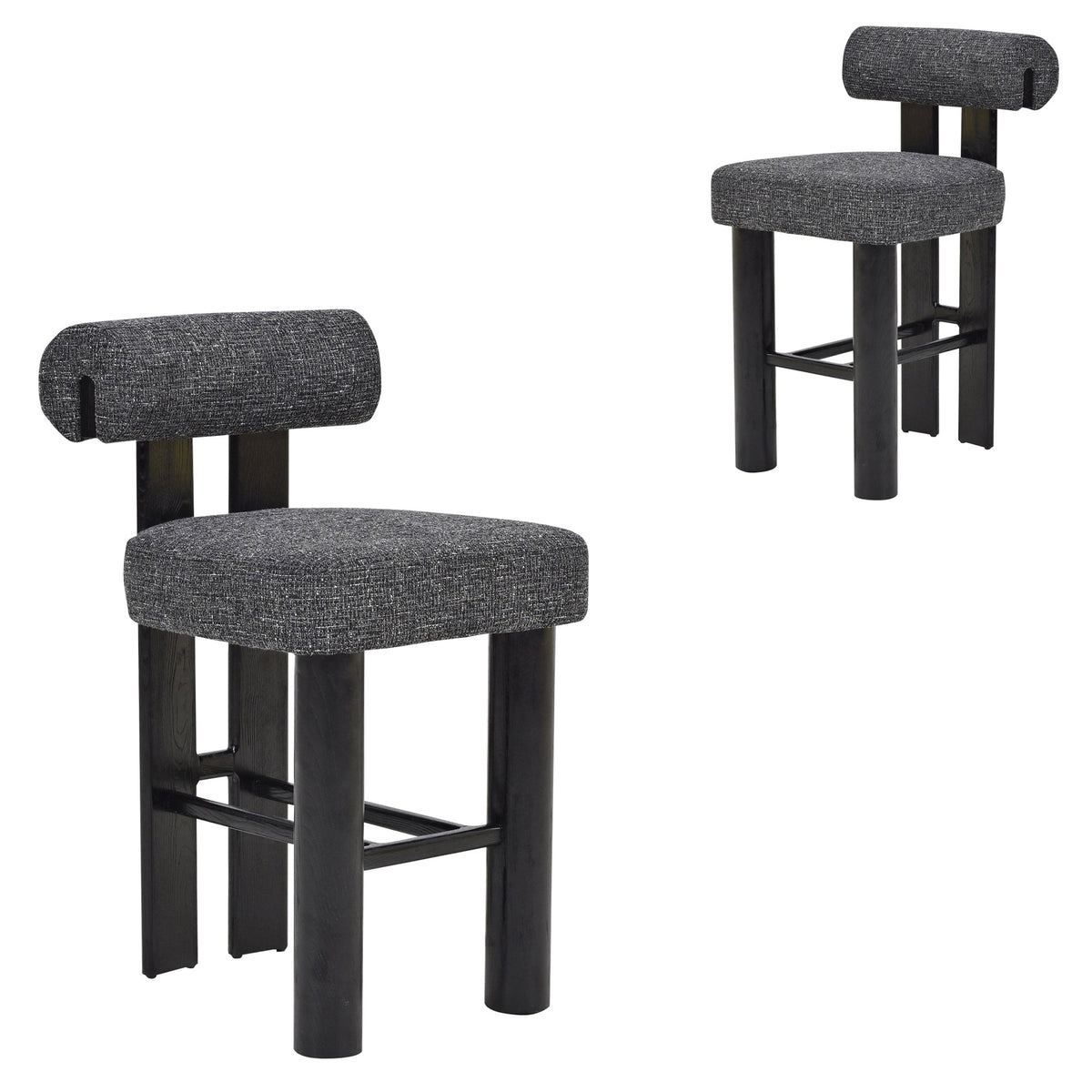 Black Barstool | Field Charcoal (Set of 2) | Myka Home