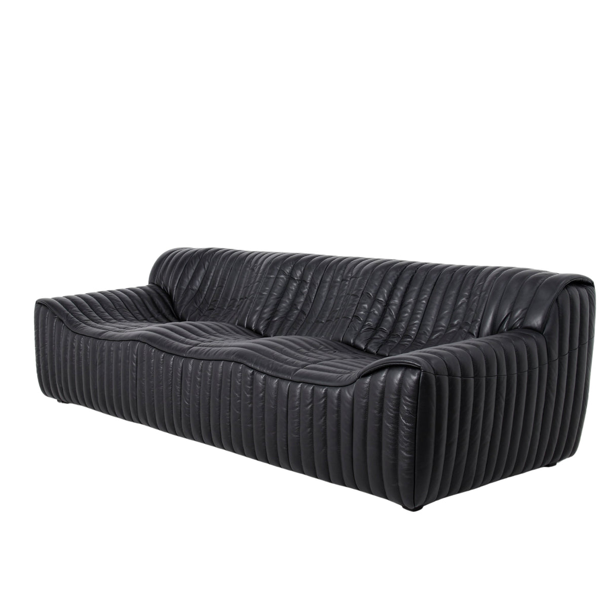3 Seater Sofa | Black Leather | Myka Home