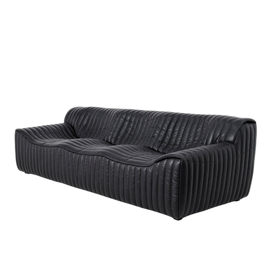 3 Seater Sofa | Black Leather | Myka Home