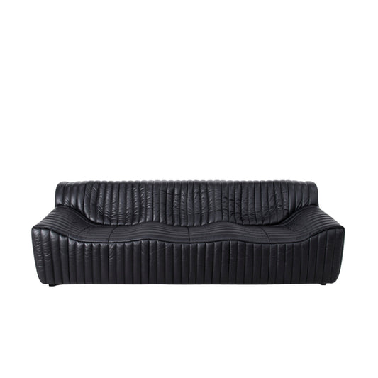 3 Seater Sofa | Black Leather | Myka Home