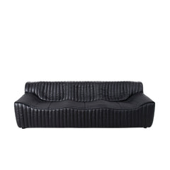 3 Seater Sofa | Black Leather | Myka Home