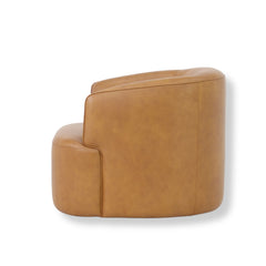 Swivel Armchair | Amber Tan Leather | Myka Home