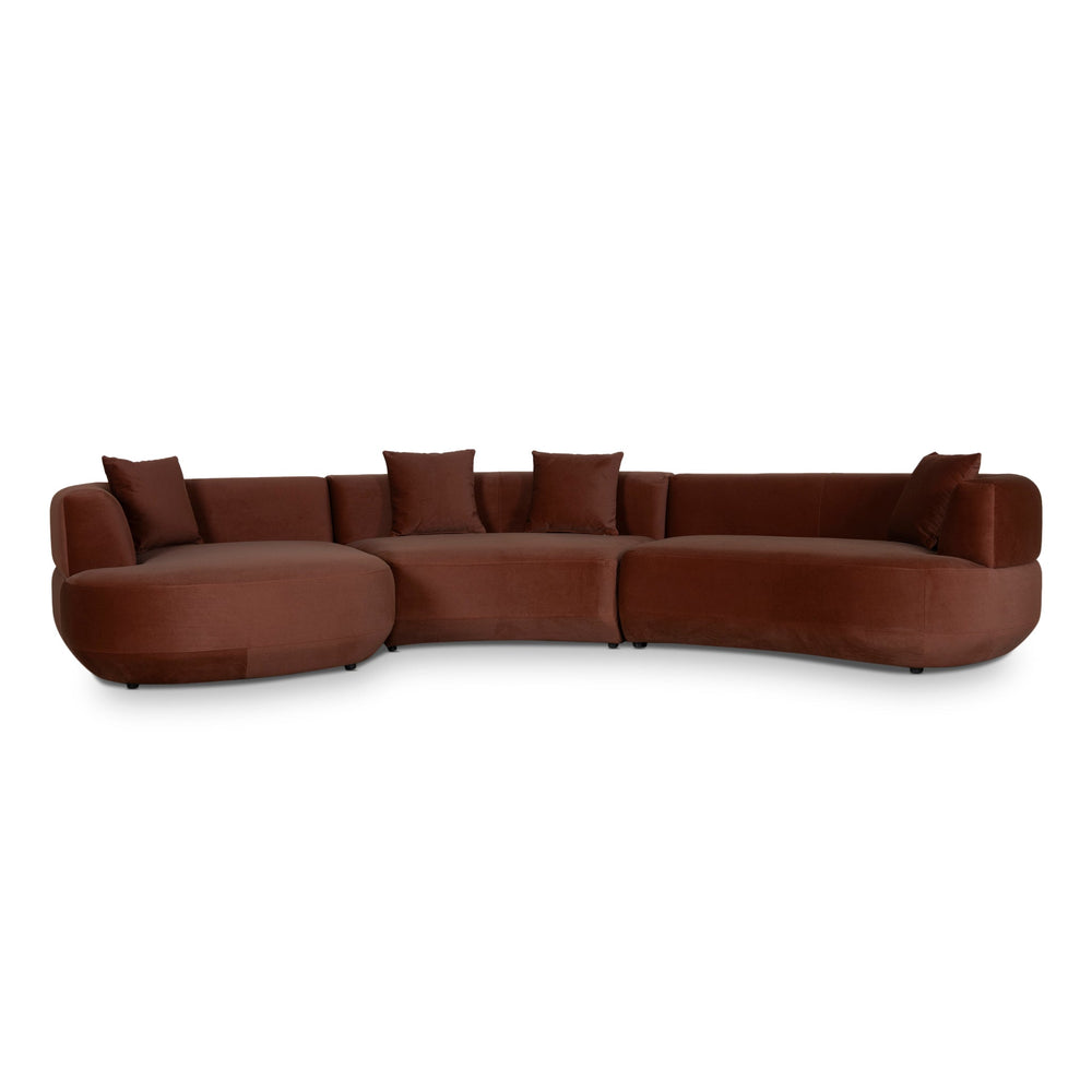Modular Left Chaise Sofa | Red Bronze | Myka Home - View 2