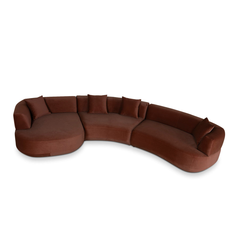 Modular Left Chaise Sofa | Red Bronze | Myka Home - View 4