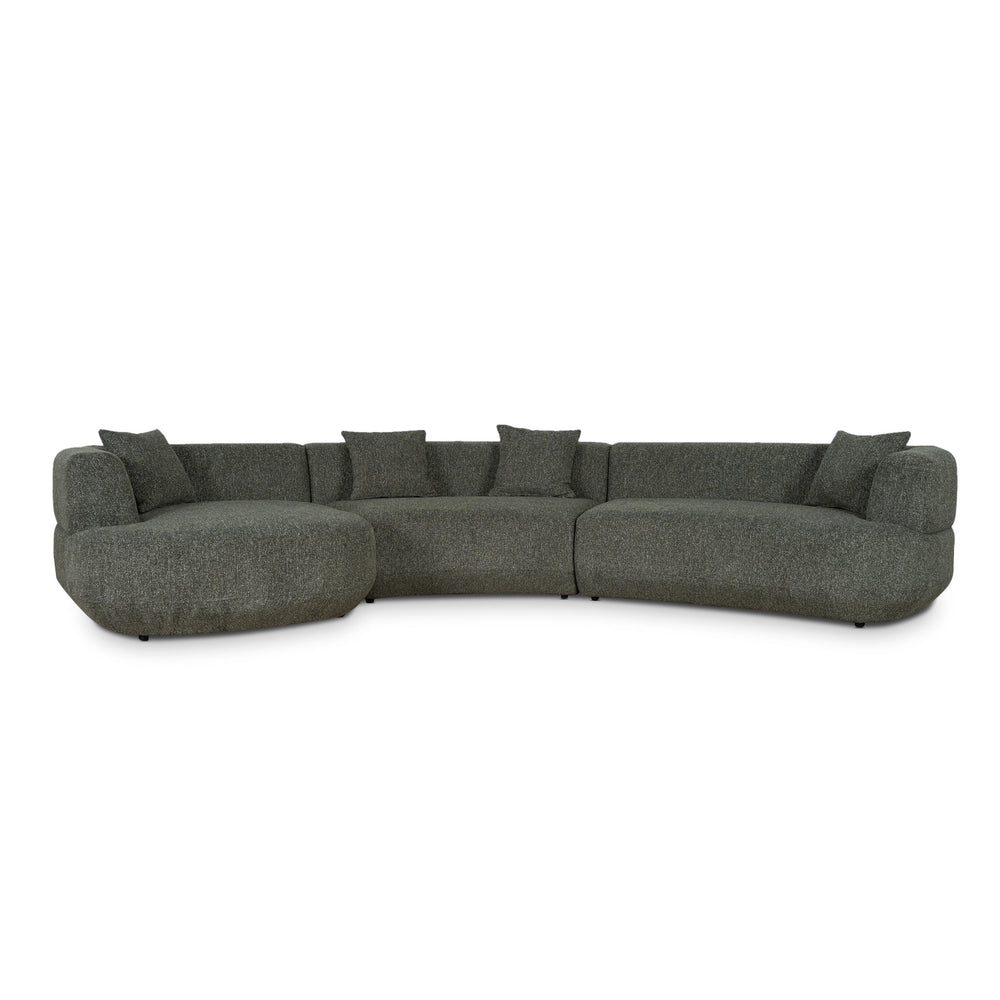Modular Left Chaise Sofa | Canopy Green | Myka Home - View 2