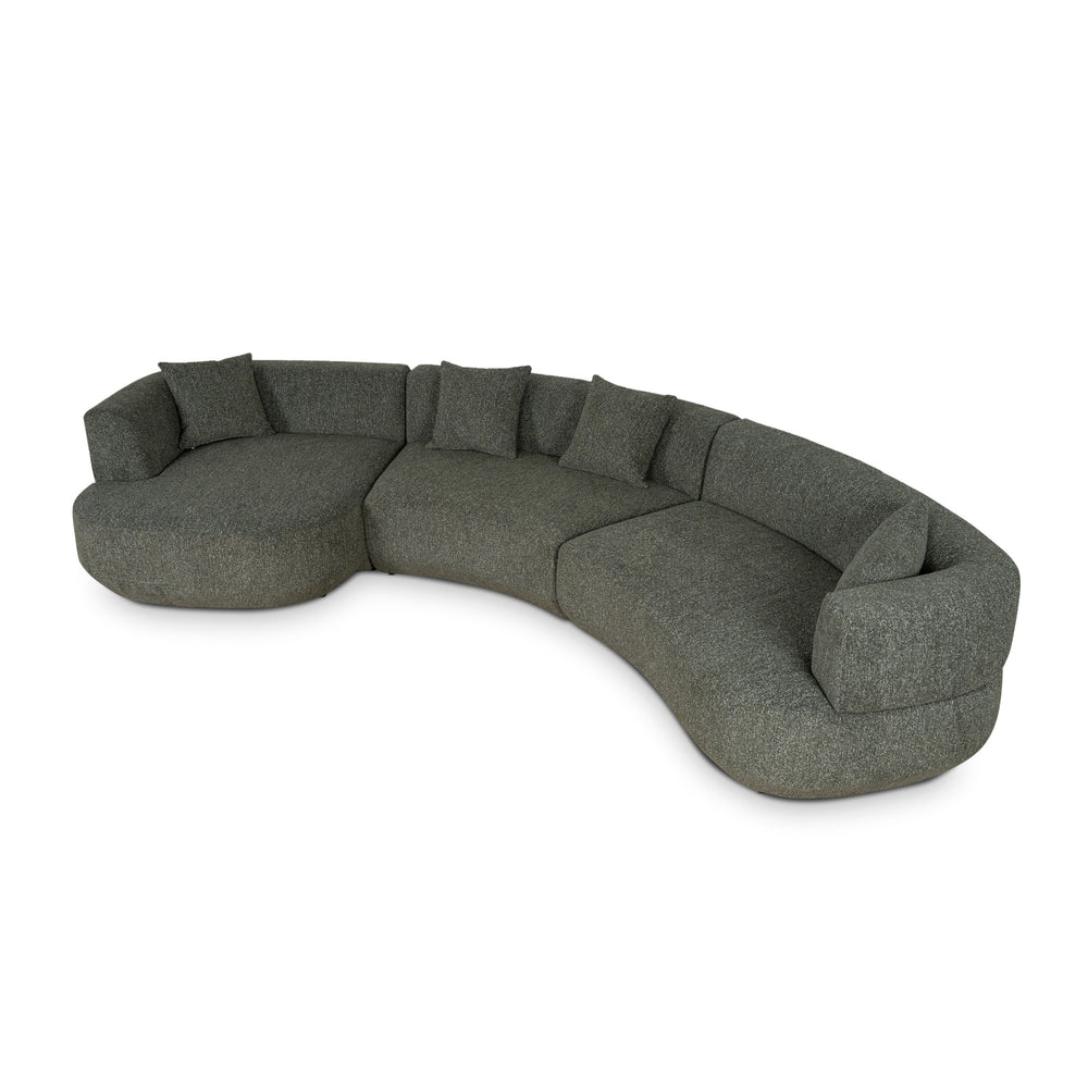 Modular Left Chaise Sofa | Canopy Green | Myka Home - View 4