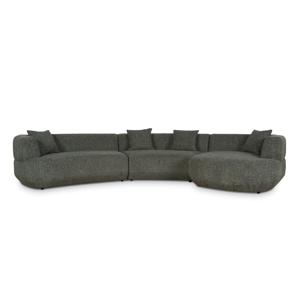 Modular Right Chaise Sofa | Canopy Green | Myka Home - View 2