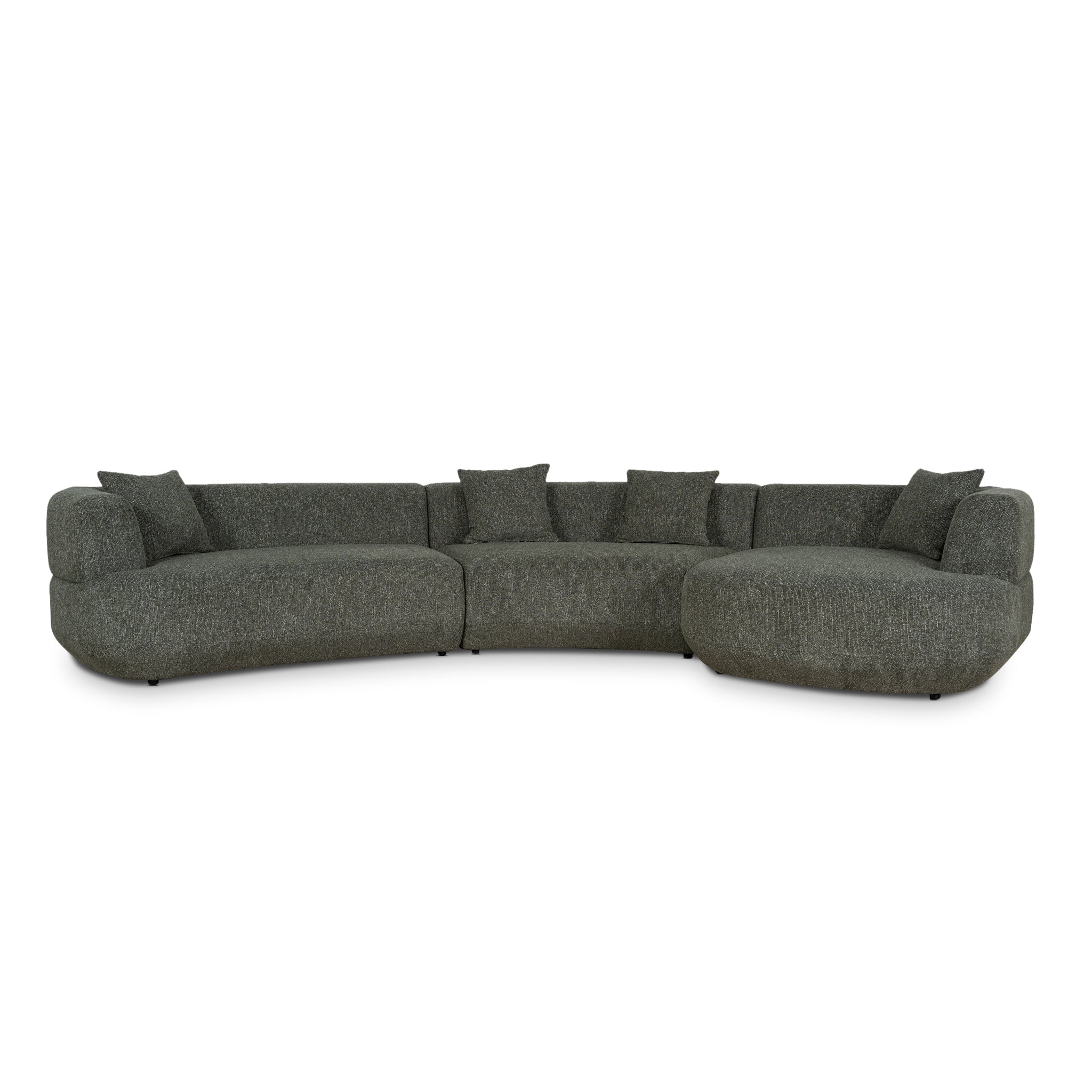 Modular Right Chaise Sofa | Canopy Green | Myka Home - View 2
