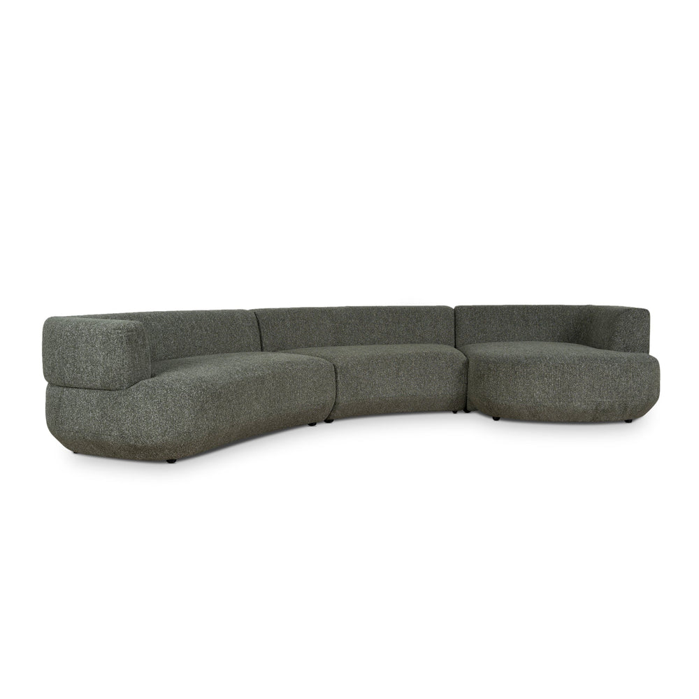Modular Right Chaise Sofa | Canopy Green | Myka Home - View 3