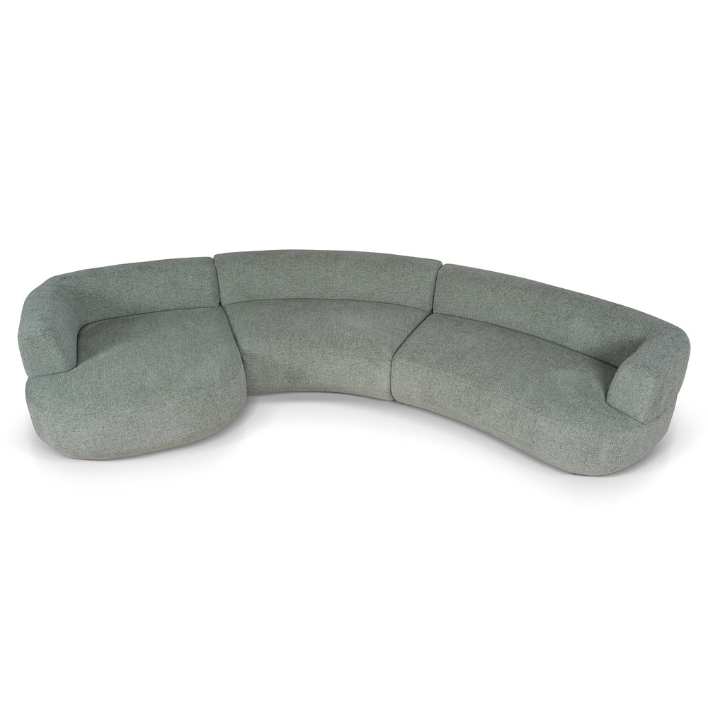 Modular Left Chaise Sofa | Coral Light Green | Myka Home - View 3