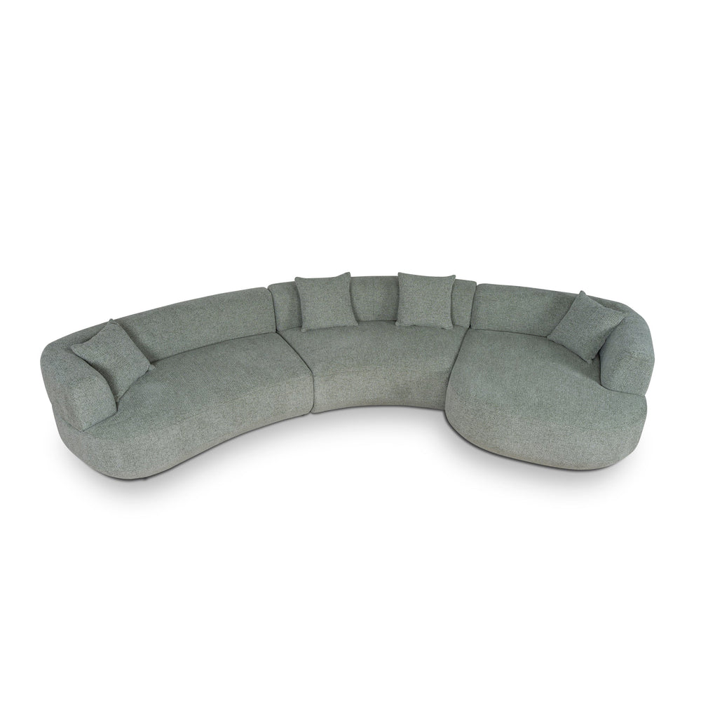 Modular Right Chaise Sofa | Coral Light Green | Myka Home - View 4