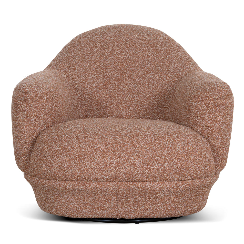 Swivel Armchair | Terracotta Brown | Myka Home - View 2
